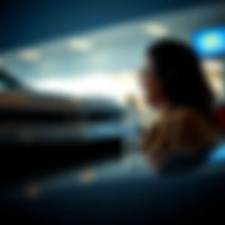 Customer examining a Chevrolet vehicle