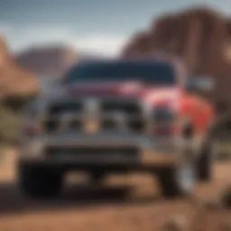 Front view of Dodge Ram Laramie showcasing its bold design