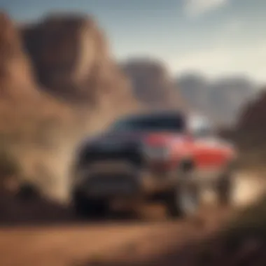 Dodge Ram Laramie on a rugged terrain displaying its performance