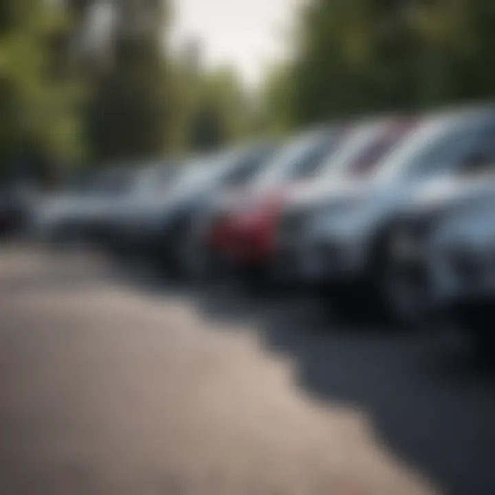 A line-up of Honda SUVs available at a dealership in Charlotte