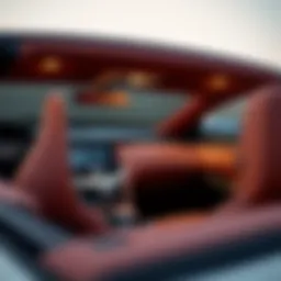 Elegant interior design of an Infiniti convertible showcasing luxury materials