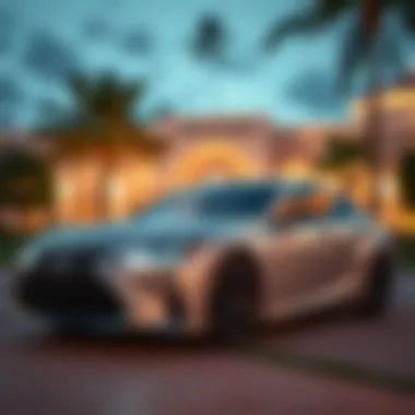Lexus in West Palm Beach Elegant Lexus vehicle parked in front of a luxurious West Palm Beach backdrop