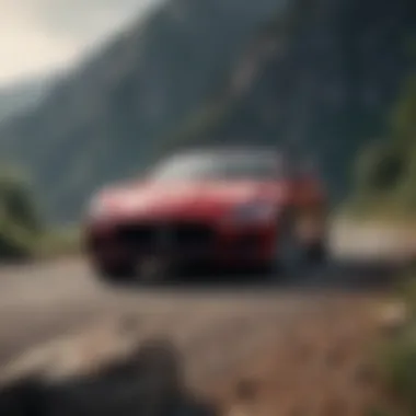 Maserati in Scenic Landscape Maserati sports car in a scenic environment