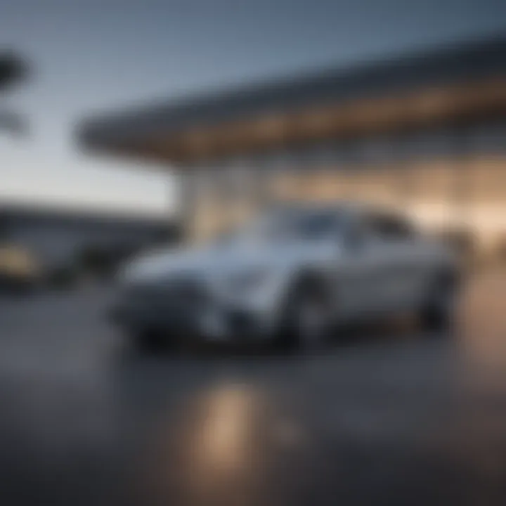 Exterior view of a luxurious Mercedes-Benz dealership in Naples