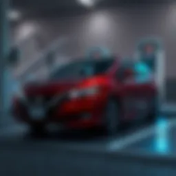 Electric vehicle charging station with Nissan Leaf