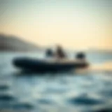 Dynamic performance on water showcasing Quicksilver inflatable boat agility