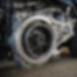 Close-up view of Polaris Sportsman 90 engine parts
