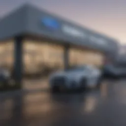 Exterior view of a Subaru dealership in Decatur showcasing the brand's latest models