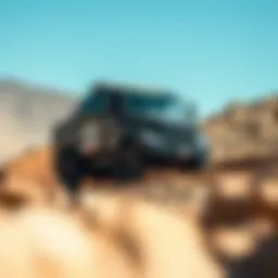 A powerful big truck traversing a rugged terrain