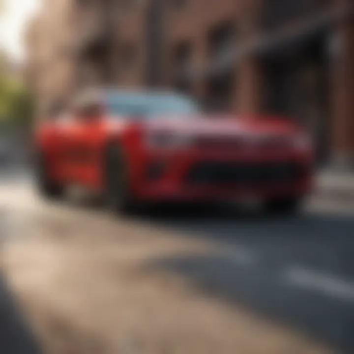 A sleek Chevrolet Camaro in a sunlit urban setting