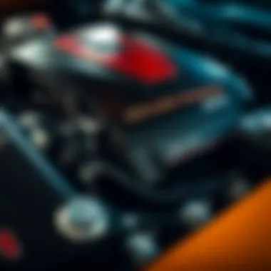 Close-up of the powerful engine of the Dodge Charger Scat Pack