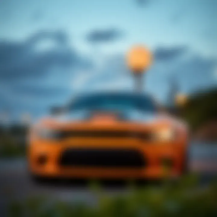 Dodge Charger Scat Pack parked at a scenic Atlanta location