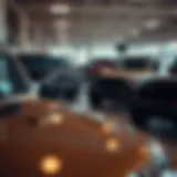 Showroom interior displaying a variety of Jeep models