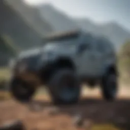 A pristine pre-owned Rubicon parked on a scenic mountain trail