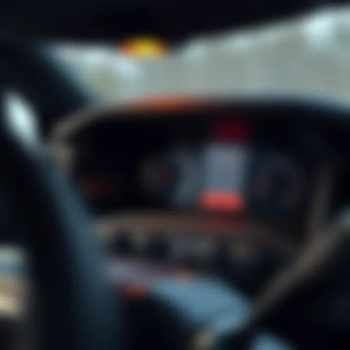 A close-up view of a used truck's dashboard highlighting features