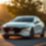 Sleek exterior design of the Mazda 3 showcasing its modern aesthetics