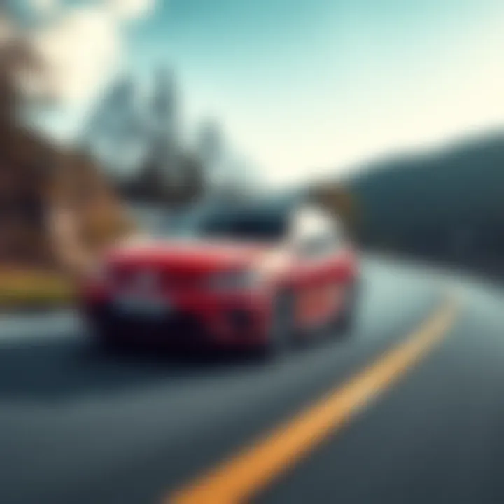 Thrilling Performance of the 2022 GTI Dynamic driving performance of the 2022 GTI on a winding road