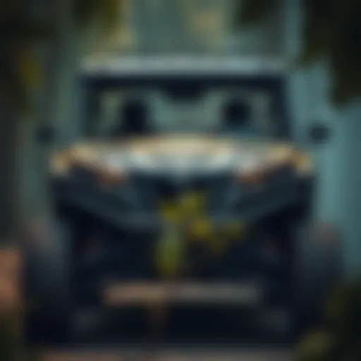 Robust Front Design of the Wolverine Side by Side 4 Seater Front view of the Wolverine Side by Side 4 Seater showcasing its robust design