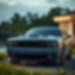 Dodge Challenger parked in a scenic location in Gainesville