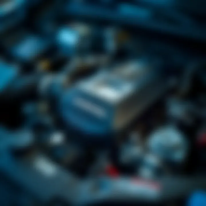 A close-up view of a Subaru engine highlighting maintenance aspects