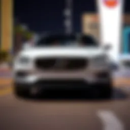 Volvo car showcasing safety features