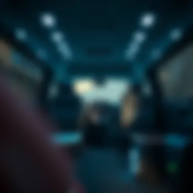 Advanced Technology in VW Electric Van Interior Interior view of a VW electric van highlighting advanced technology features