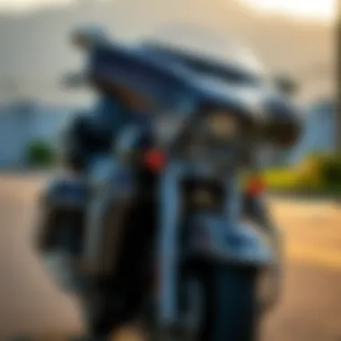 Sleek Profile of the FLHTK Electra Glide Ultra Limited The sleek profile of the FLHTK Electra Glide Ultra Limited showcasing its luxurious lines