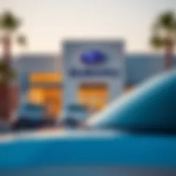 Exterior view of Henderson Subaru dealership showcasing its modern architecture