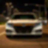 Dynamic front view of the Honda Accord showcasing its sleek design