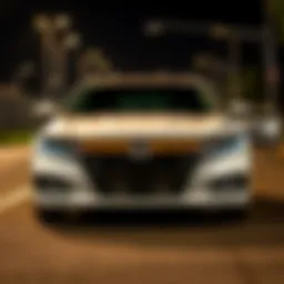 Dynamic front view of the Honda Accord showcasing its sleek design