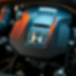Close-up view of Honda's innovative hybrid engine technology