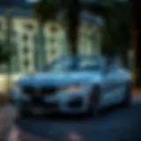 Sleek and stylish exterior of the 2019 BMW 4 Series Convertible showcasing its aerodynamic lines