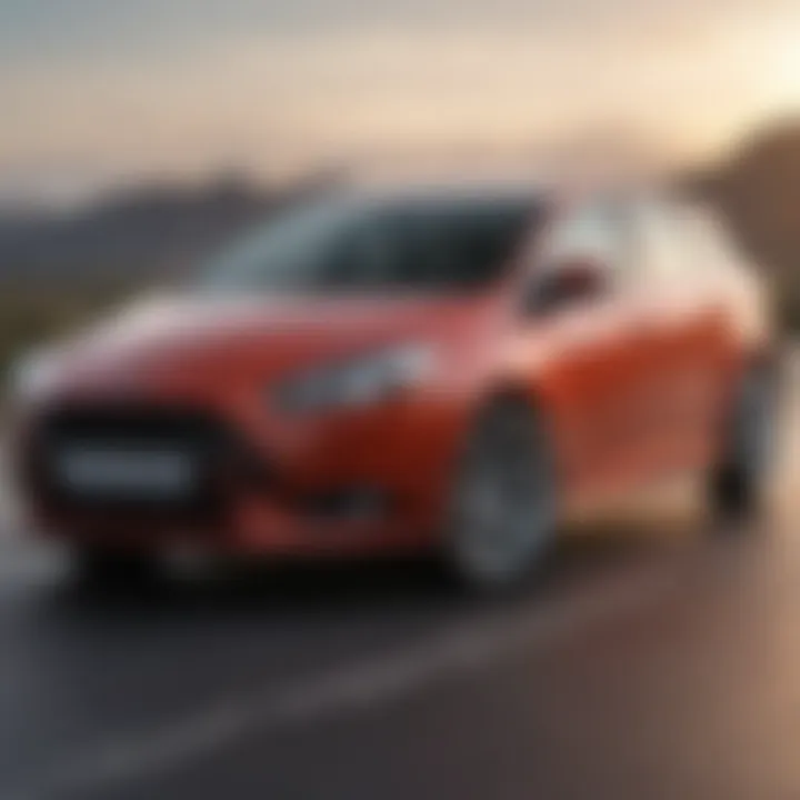 Performance shot of the 2013 Ford Focus SE Hatchback in motion