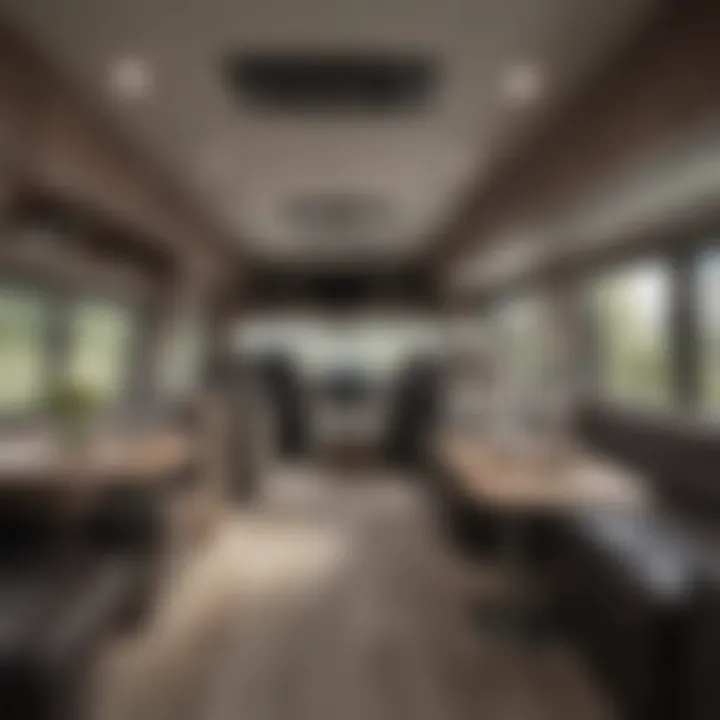 Interior layout highlighting the spacious living area of the Intruder motorhome