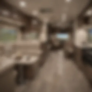 Interior layout of the Jayco Pinnacle RV highlighting spacious living areas