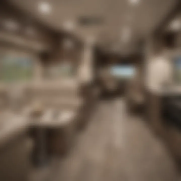 Interior layout of the Jayco Pinnacle RV highlighting spacious living areas