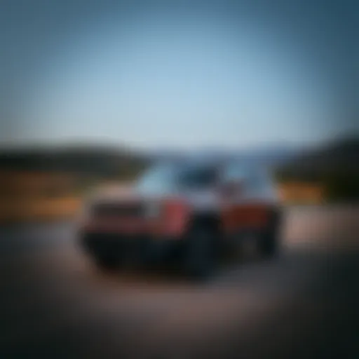 A striking Jeep model parked in a scenic Oak Ridge landscape