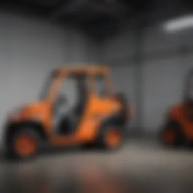 Illustration of the installation process of Kubota Sidekick doors.