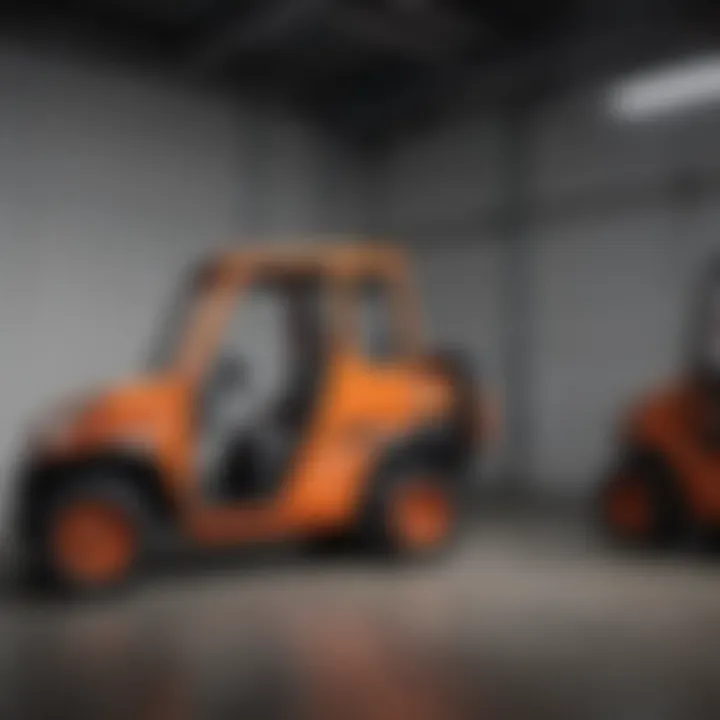 Illustration of the installation process of Kubota Sidekick doors.