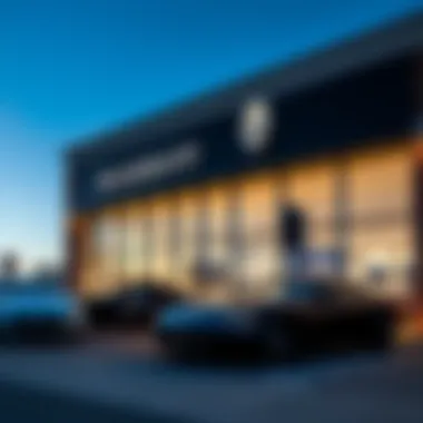 Maserati Dealership Exterior in Plano Exterior view of the Maserati dealership in Plano showing luxury vehicles.