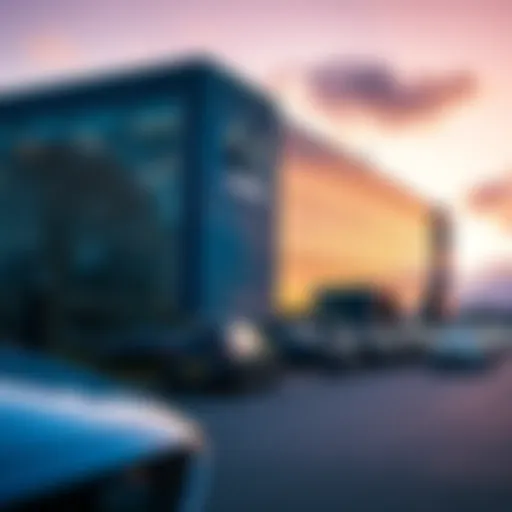 Exterior view of a Mazda dealership in Suffolk showcasing the brand's latest models.