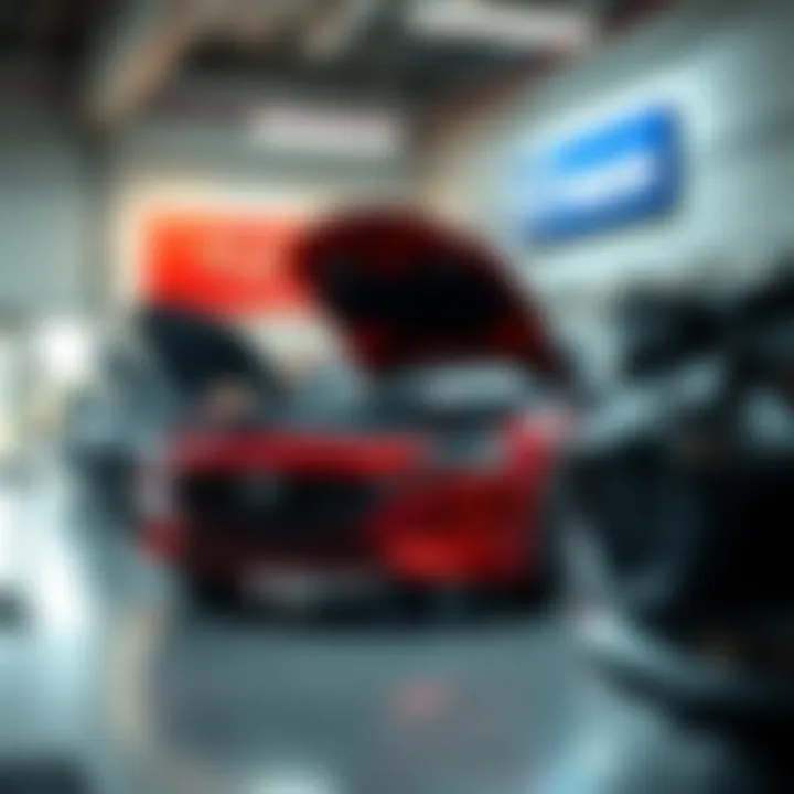 Mazda Service Department Service department of a Mazda dealership showcasing professional maintenance and repairs.