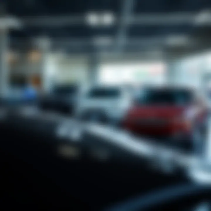Showroom displaying a variety of vehicles available at Michigan City Dodge Jeep Chrysler