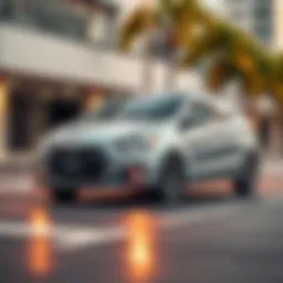 Sleek design of Mitsubishi Mirage hatchback