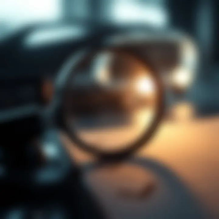 A checklist and magnifying glass symbolizing the decision-making process for car buying