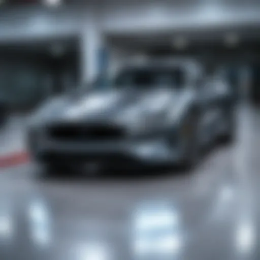 A sleek new car showcasing modern design and technology