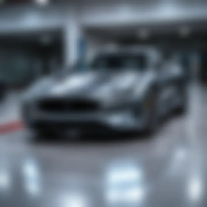 A sleek new car showcasing modern design and technology