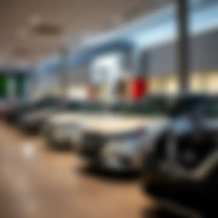 Showroom showcasing latest Nissan models