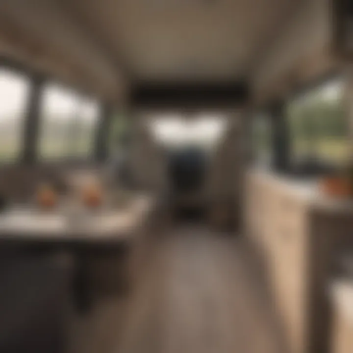 Interior layout of the Orion campervan showcasing living space