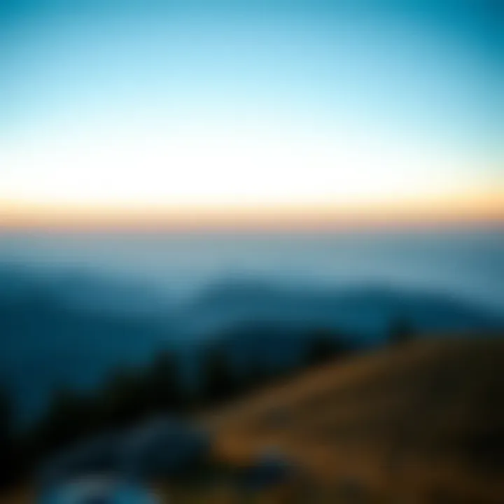 A panoramic view of a mountain landscape